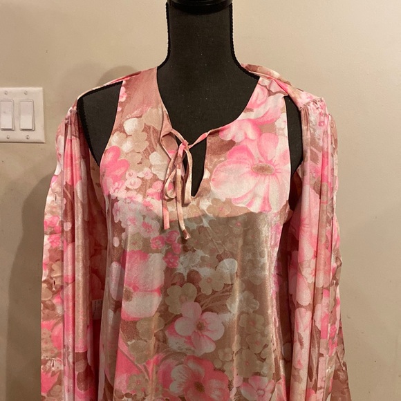 Vintage Peri Ann long floral lingerie 2 piece set size M - Picture 9 of 17